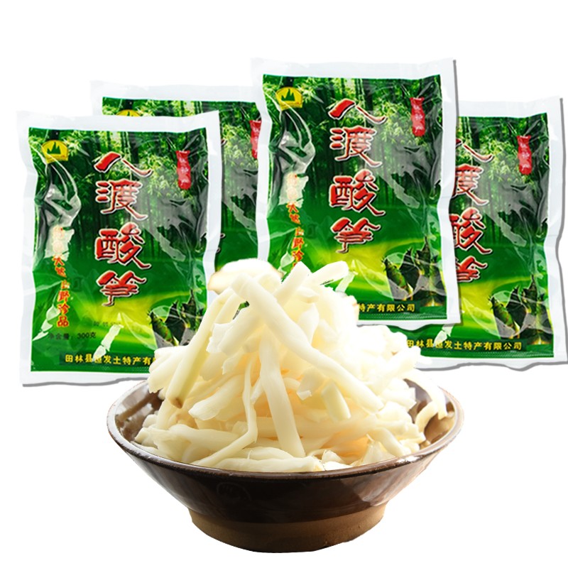 余远春八渡酸笋丝300gx4袋广西百色田林特产酸竹笋泡腌制农家酸笋丝