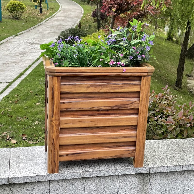 潮鸣铝合金花箱户外阳台隔断花槽长方形铁艺花池庭院花坛室外树箱 长