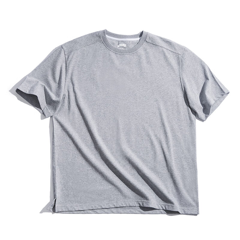 馬登（Maden）新品/工裝美式復(fù)古重磅灰色T恤衫圓領(lǐng)短袖寬松半袖打底衫男夏 淺麻灰 S