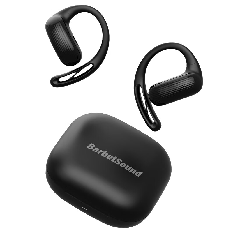 BarbetSound S10 运动跑步蓝牙耳机挂耳式 真无线开放式骨传导概念不入耳超长续航适用于安卓苹果iPad华为平板 【超长续航丨跑道形喇叭】米白色