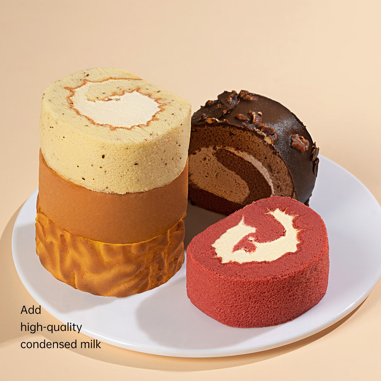 熊治巧克力脆皮梦龙卷五福瑞士卷红丝绒芝士甜品蛋糕  五福瑞士卷（口味五拼）