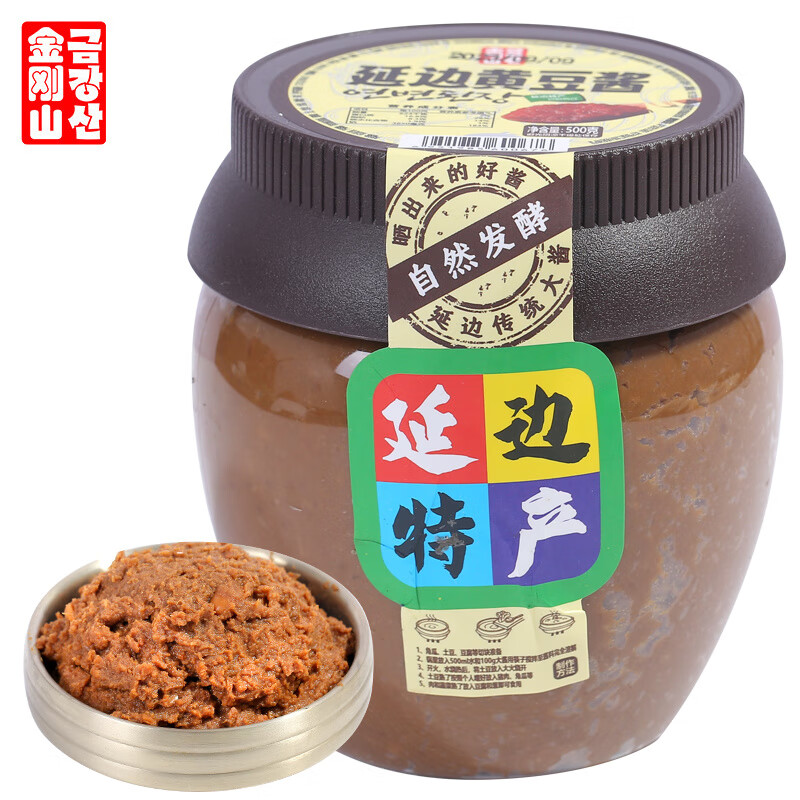 金剛山延邊黃豆醬傳統(tǒng)生大醬東北大醬湯延邊朝鮮族大豆醬黃豆醬 黃豆醬*1罐