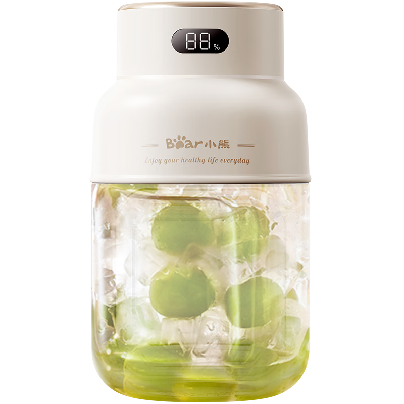 小熊(Bear)榨汁机 家用便携式榨汁杯 无线充电果汁机 户外随行杯大容量吨吨杯 碎冰小型水果榨汁桶LLJ-G05H5 116.94元(需领券)
