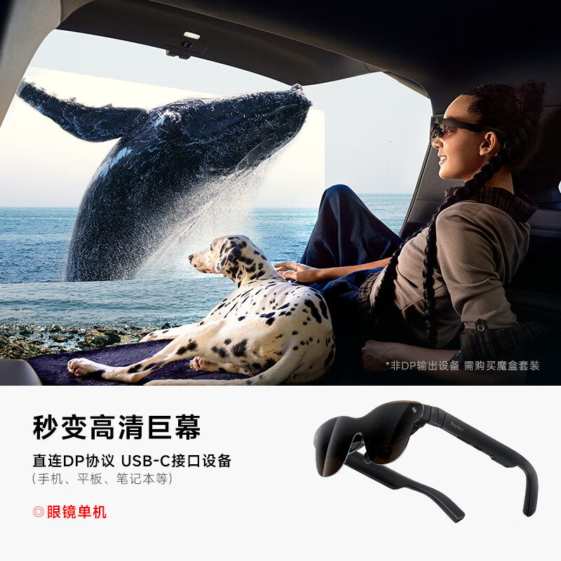 雷鸟（FFALCON）【新品】雷鸟RayNeo 口袋电视智能AR眼镜高清观影非vr眼镜支持iPhone16 【直连DP设备】雷鸟Air 3s Pro