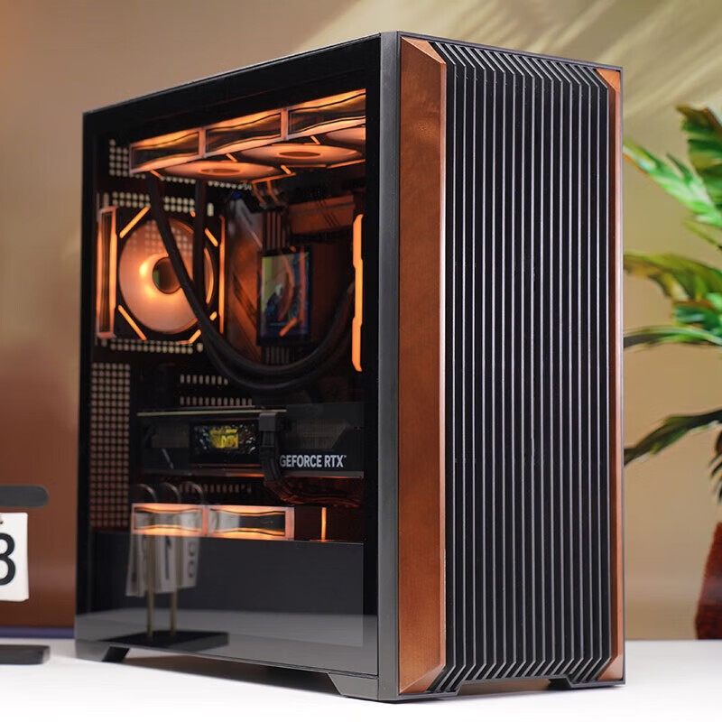 先马风洞pro实木条纹侧透双360水冷位中塔MATX台式ATX电脑白机箱 先马风洞Pro预装3风扇 黑色