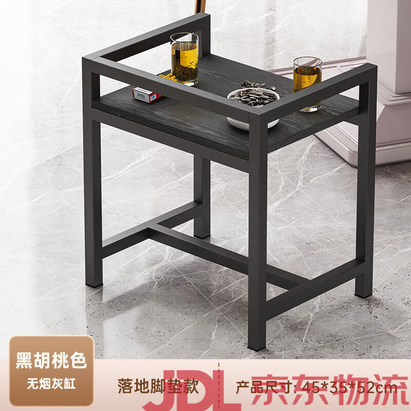 密林麻將茶水架子麻將桌小邊幾置物架棋牌室打牌可移動(dòng)茶水桌子小茶幾 a黑胡桃單層款45*34.5*57.5