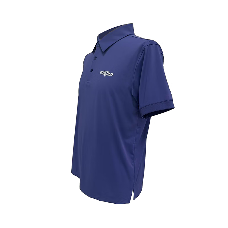 RUNFOND夏季速干短袖衫男士商务休闲运动翻领T恤透气吸汗快干 海军蓝 薄款 2XL
