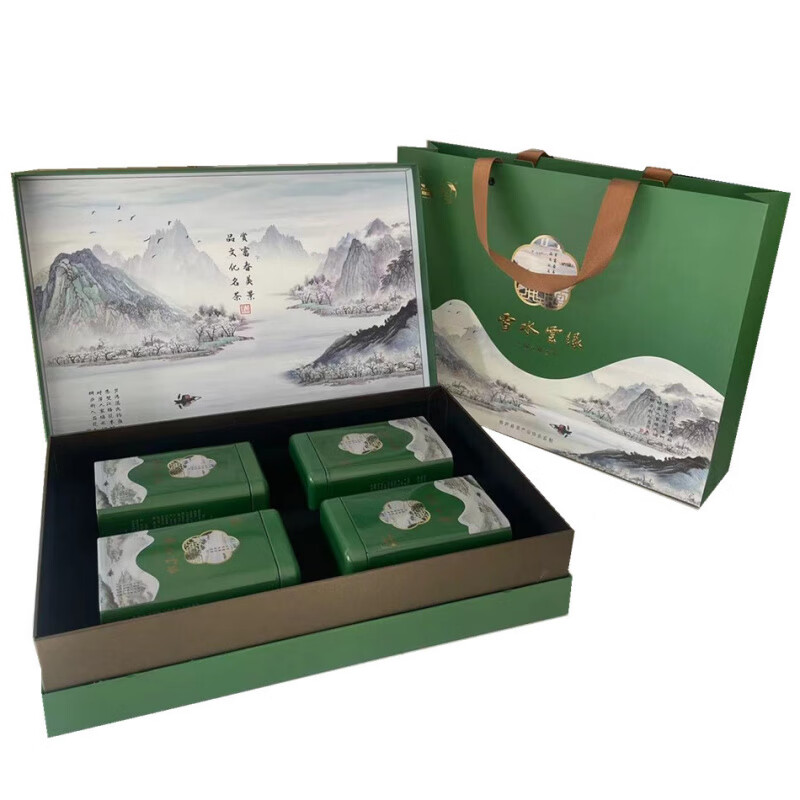 雪水云绿茶叶明前桐庐特产春茶2025年新茶嫩芽针形茶礼盒装 500g