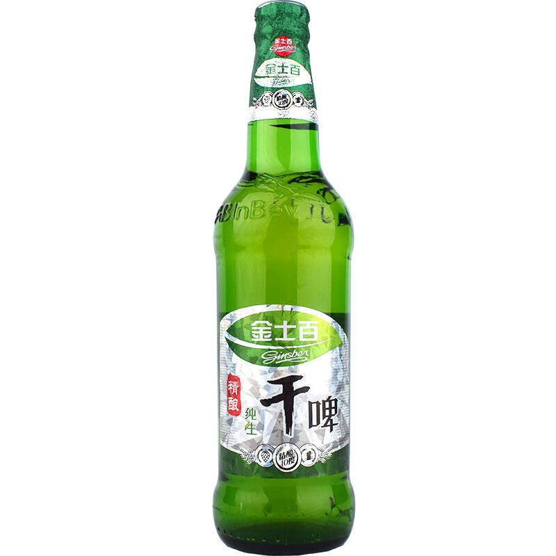纯生干啤500每瓶瓶装金士百精酿干啤酒东北吉林四平啤酒