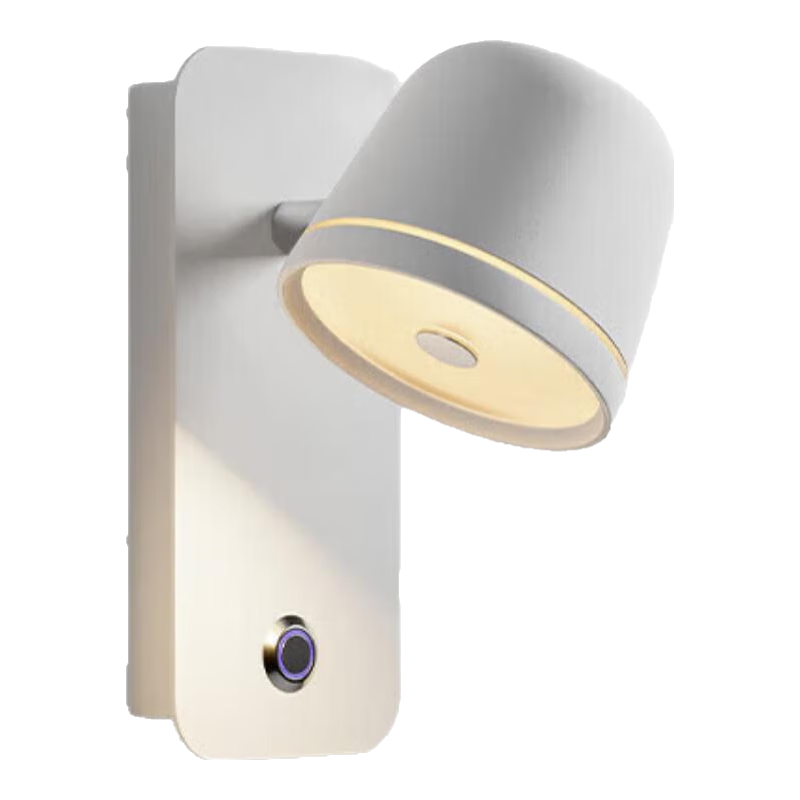 愛(ài)斯蘭臥室壁燈床頭主臥兒童房閱讀護(hù)眼燈簡(jiǎn)約全光譜無(wú)極調(diào)光LED燈具313 圓底座大號(hào)12W-無(wú)極調(diào)光白色接線