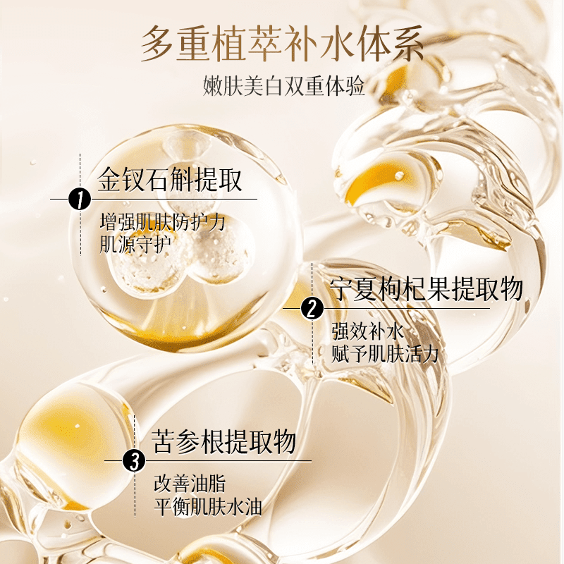 MZPLOImiulady美白水乳缪女郎提亮肤色改善斑点保湿润泽 透白柔肤水+透白精华乳+美白霜+