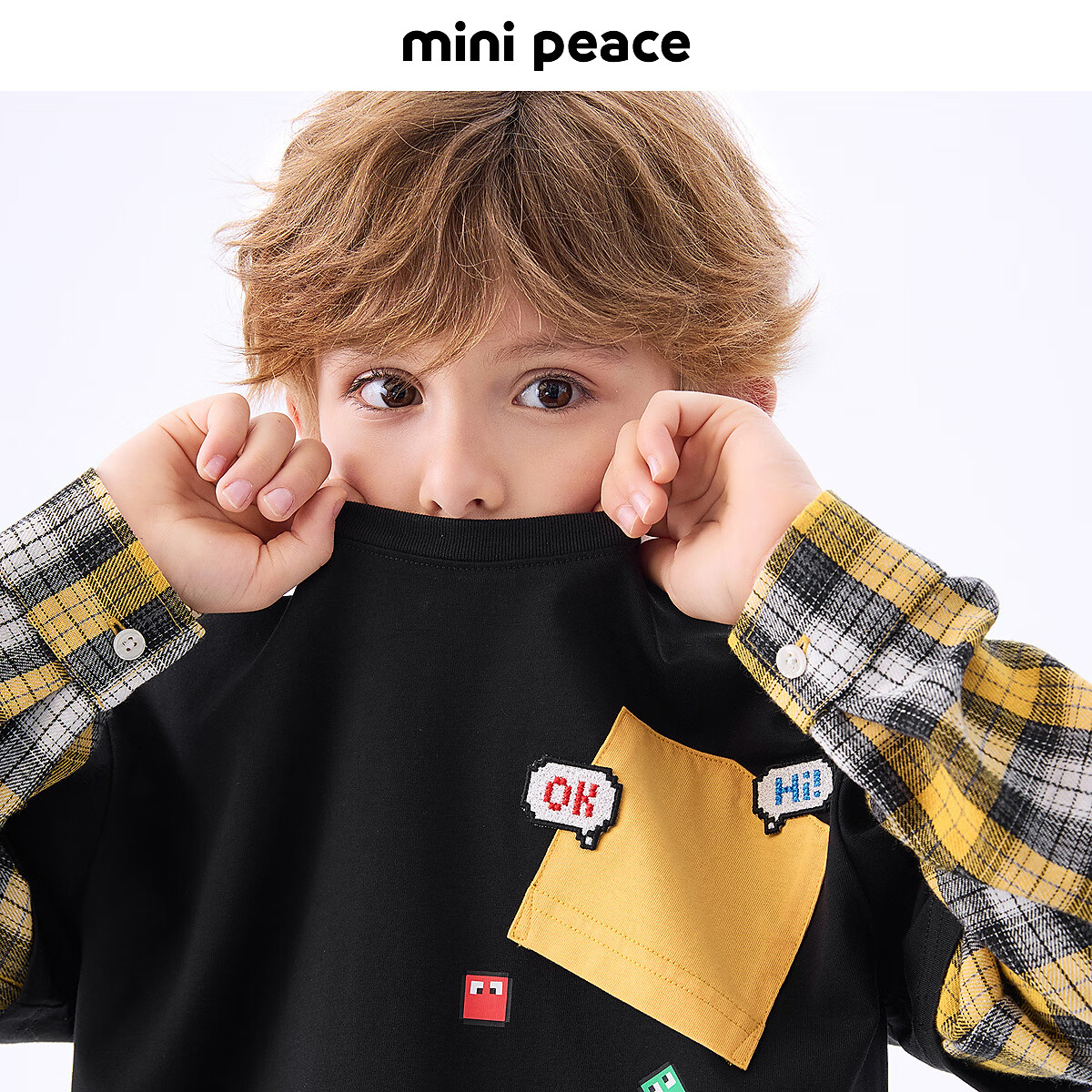 MiniPeace太平鸟童装秋新男童长袖T恤FACPF3111 黑色 110cm