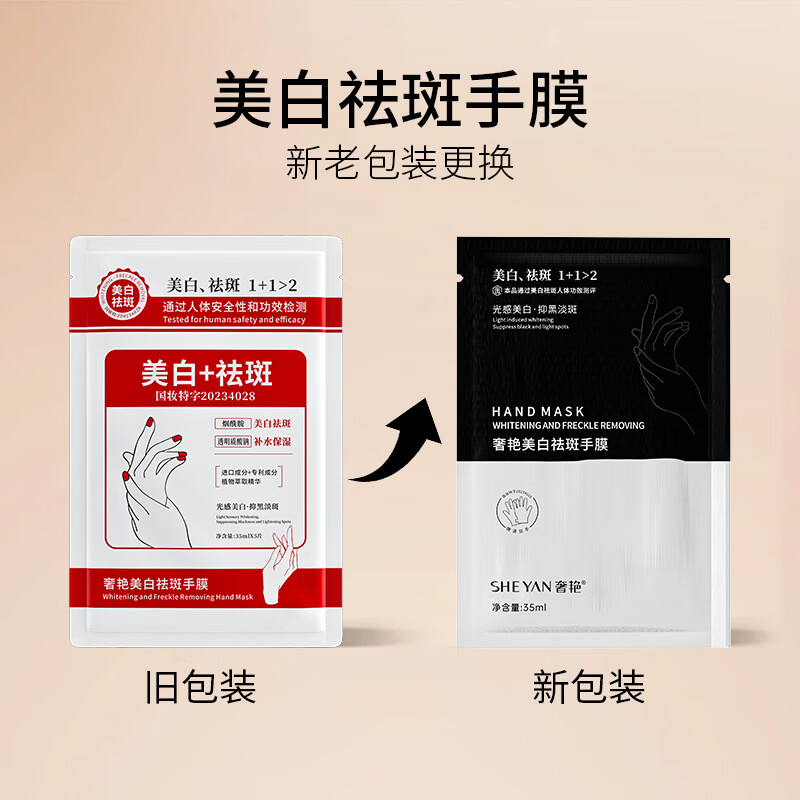 奢艳烟酰胺美白祛斑美甲手膜 滋养修护淡化细纹保湿补水维生素c去角质 美白祛斑手膜10对