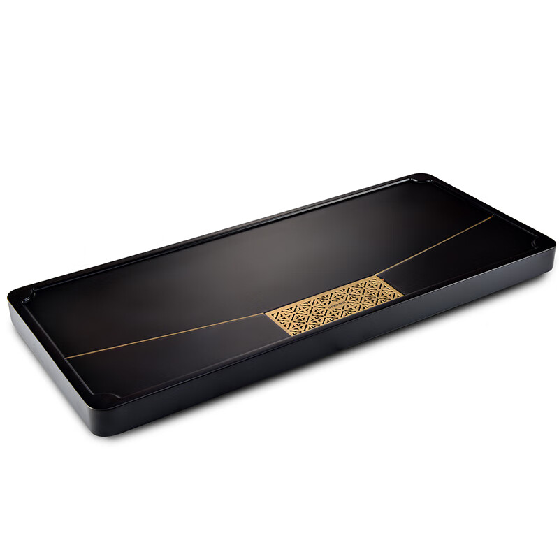 新功（SEKO）新功實木茶盤功夫茶具整塊茶臺排水式茶海家用長方形托盤J80 J80茶盤800*350_【無茶具】