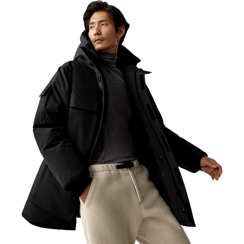 加拿大鵝（Canada Goose）男士外套保暖羽絨服防水戶外服飾戶外探險(xiǎn)日常穿著 Black 均碼 |M