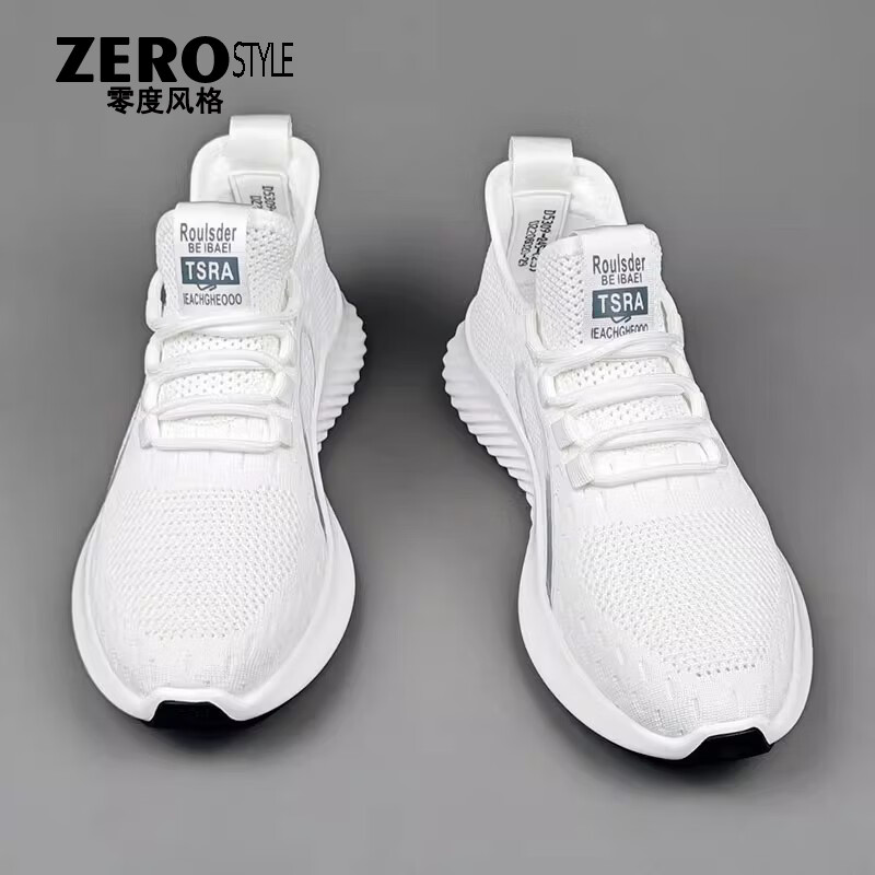 零度风格·ZERO STYLE轻奢男鞋2026新款透气运动鞋男网面软底轻便防滑鞋子男休闲鞋 黑色 【品牌限量款】 44 【标准皮鞋码】