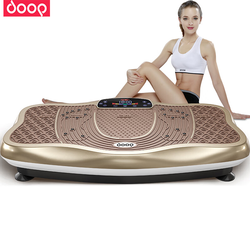 doop 甩脂机健身器材家用抖抖机懒人塑形音乐娱乐 W88 豪华加大款【卡路里显示】/棕金