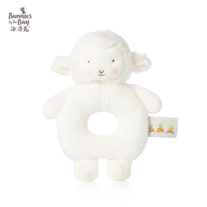 海灣兔Bunnies小羊兔子搖鈴圈公仔毛絨安撫玩具新生嬰兒禮物玩偶 181204白色搖鈴小羊15cm