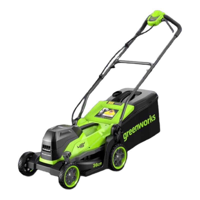 格力博（greenworks）24V14寸雙包草坪機鋰電割草機大功率草坪車除草充電式4Ah兩電一充