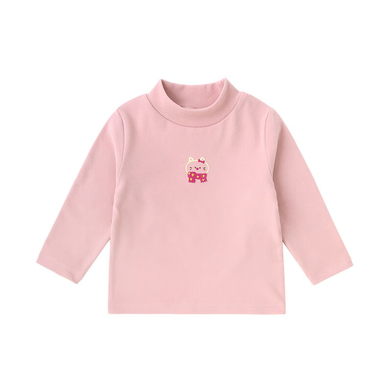 嘟嘟家【7A抑菌】儿童打底衫半高领秋装男童上衣德绒秋款女童长袖T恤潮 咖色系条纹 90