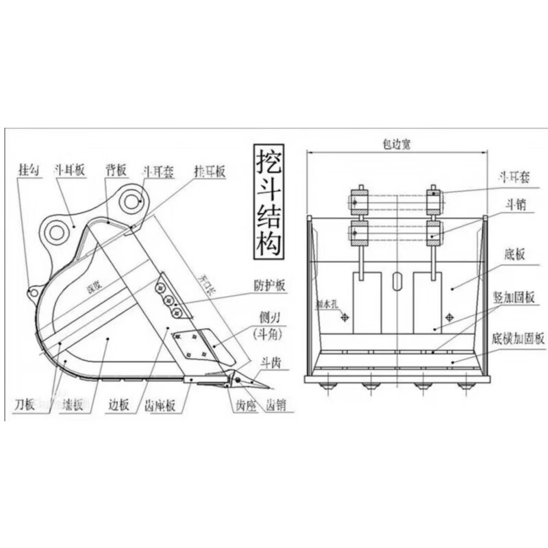 挖掘机挖斗小挖斗小铲斗20宽25宽30宽35宽40宽45宽50宽挖斗 其它尺寸