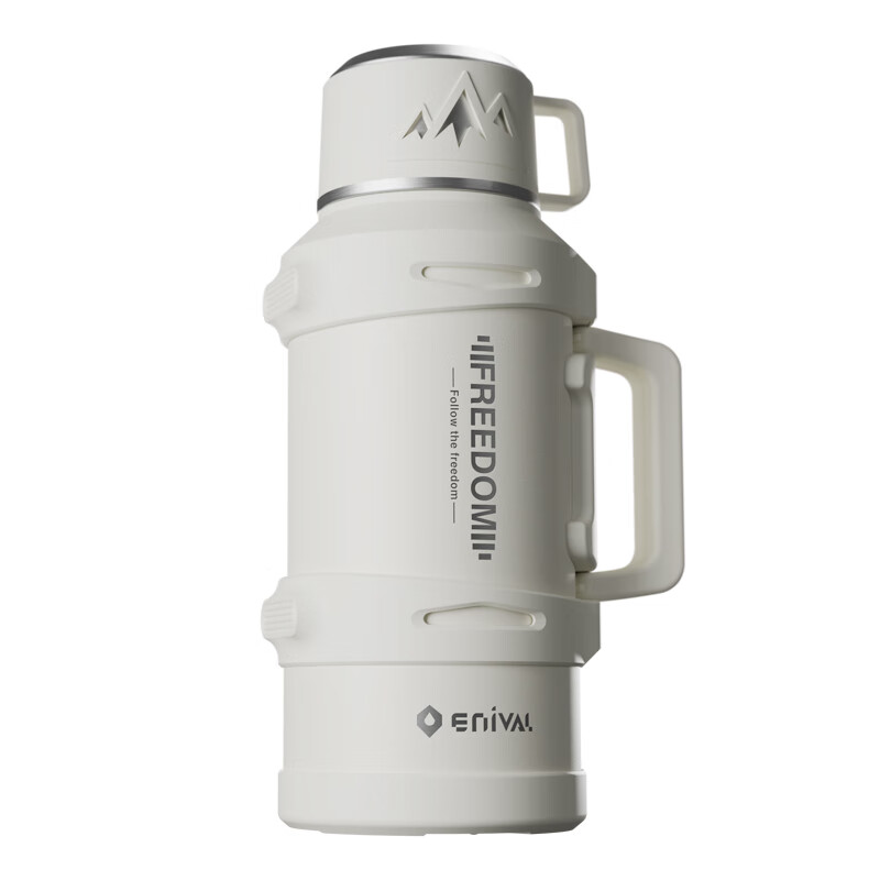 艾尼瓦保温杯大容量户外72小时长效316不锈钢车载大保温水壶外出便携式 黑色2.5L（5斤水）【背带+独立茶仓】男款