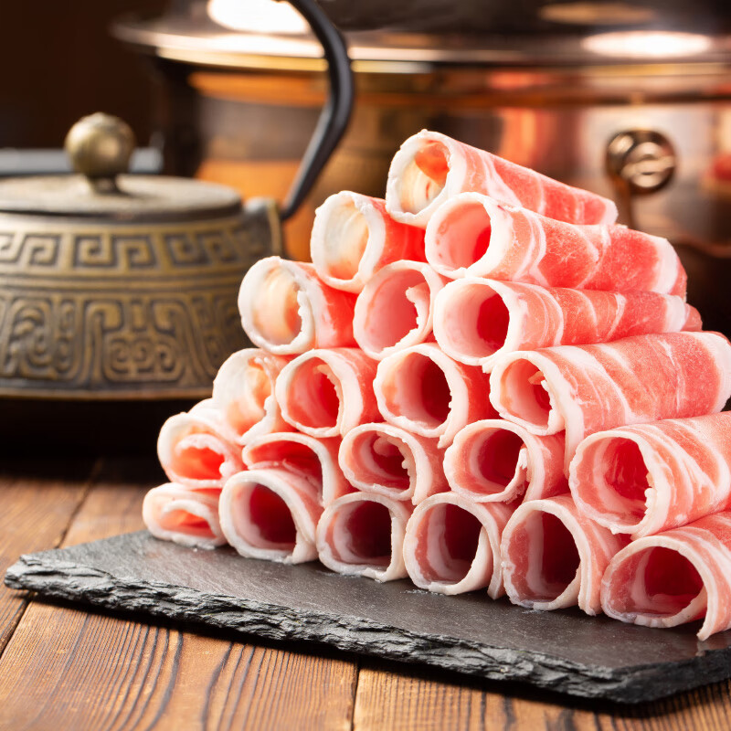 呷哺呷哺内蒙古原切羔羊肉卷火锅涮肉食材肥羊卷生鲜羊肉片中秋聚餐礼品 呷哺呷哺原切羔羊肉卷3斤