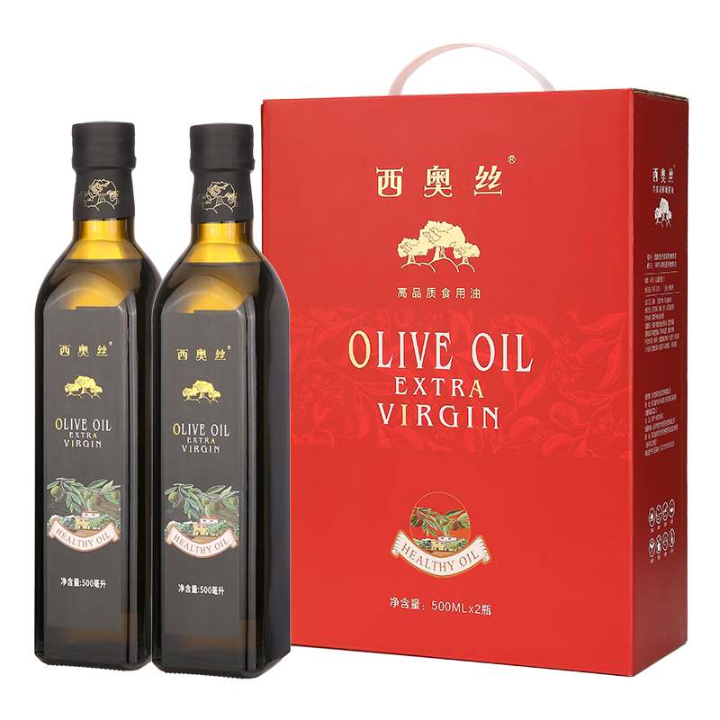 需试用入会：西奥丝 西班牙原油进口特级初榨橄榄油 500MLx2 礼盒 55.62元(需领券)
