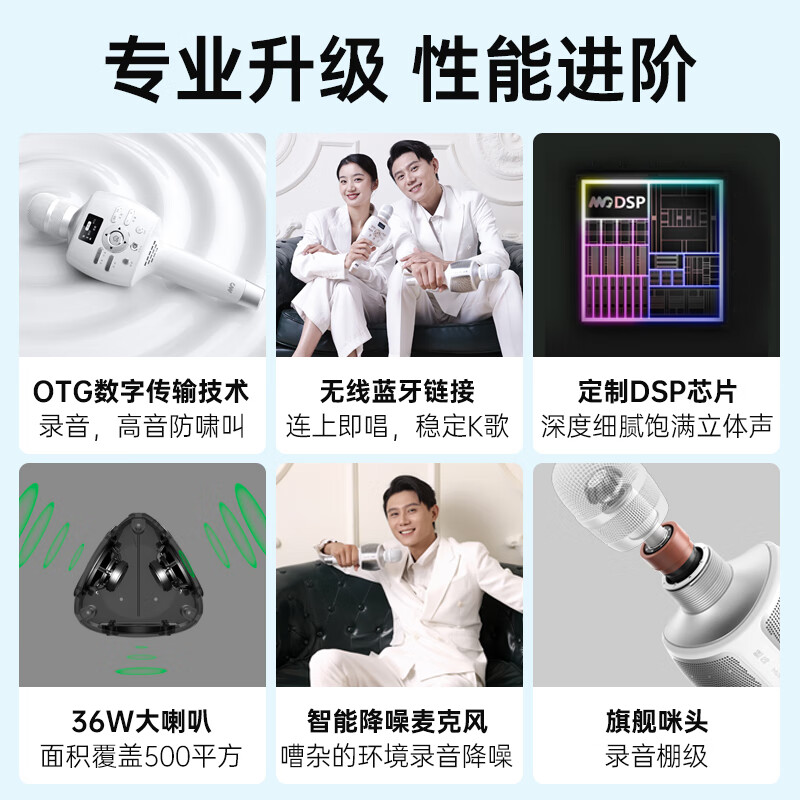 魅鸟智屏音响麦PLUS话筒音响一体自带声卡麦克风 全民k歌直播家用套装 主播户外唱歌录音设备 36W满配经典PLUS(上一代旗舰)【性价比之选】