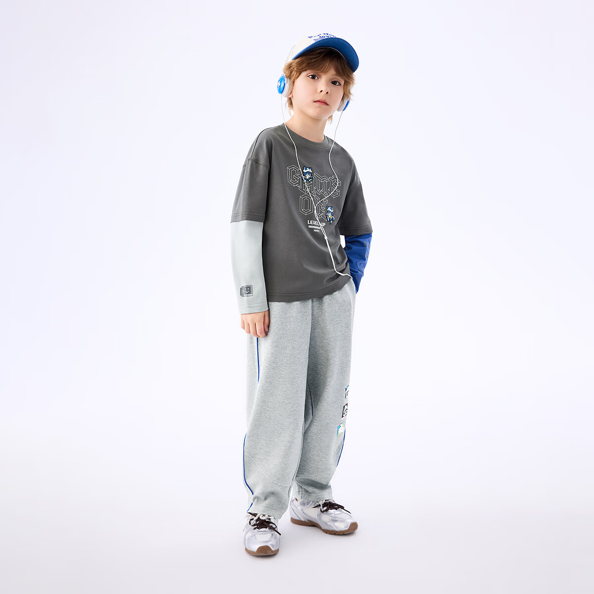 MiniPeace太平鸟童装秋新男童针织长裤FAGHF3106 正灰色 140cm
