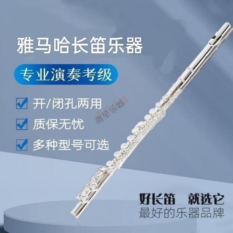 雅马哈（YAMAHA）长笛乐器全系C调211SL长笛初学考级演奏成人儿童通用 镀银十六孔闭孔YFL212DR标配