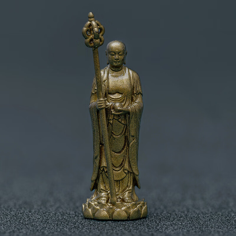 九華山地藏菩薩像黃銅地藏王佛像隨身佛小擺件精致文創(chuàng)用品 地藏佛像