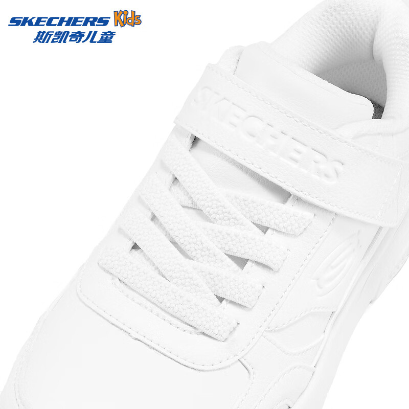 Skechers斯凯奇儿童运动鞋校园跑步鞋男童鞋经典百搭休闲小白鞋405681L 男童/白色/WHT 32 (偏小,建议选大一码)