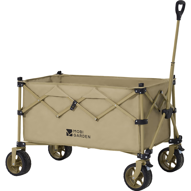 牧高笛（MOBIGARDEN）云际S聚拢四向折叠露营推车宽轮带刹车营地车 NX25689004 细沙黄
