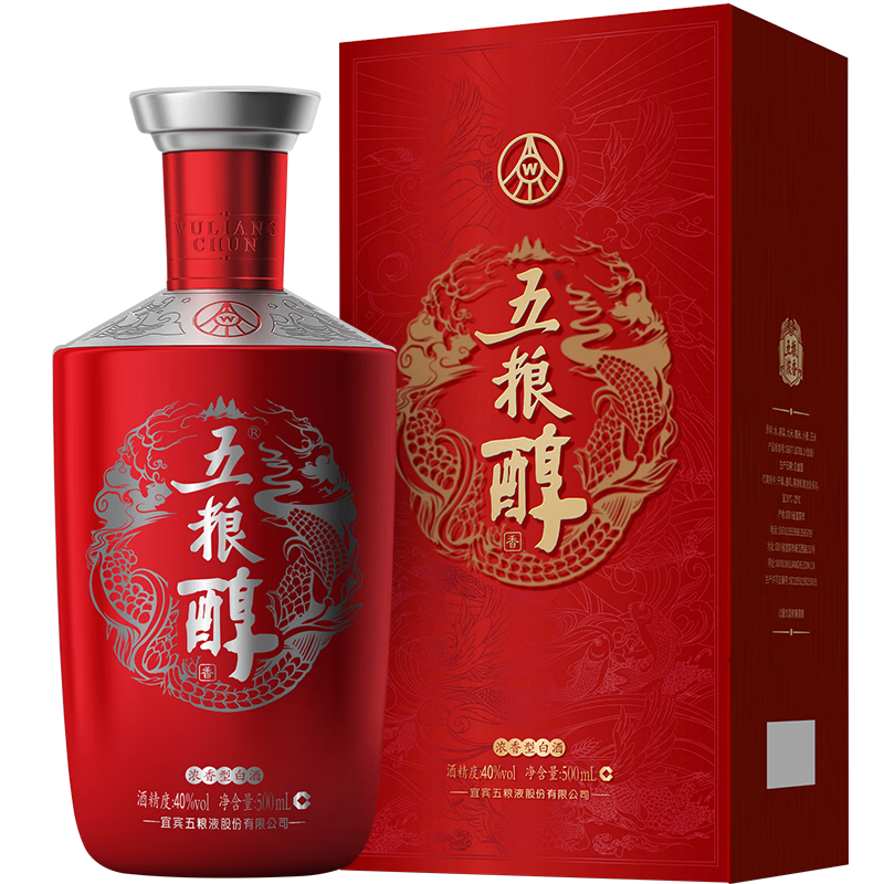 五粮液五粮醇红装 50度浓香型白酒 送礼宴请婚宴 新老随机发货  40度 500mL 6瓶 五粮醇红装整箱