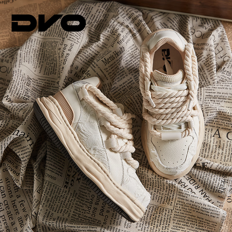 DVO【毒液】7CM隐形内增高鞋男秋黑武士轻便厚底鞋百搭休闲面包鞋女 白色 44 男码