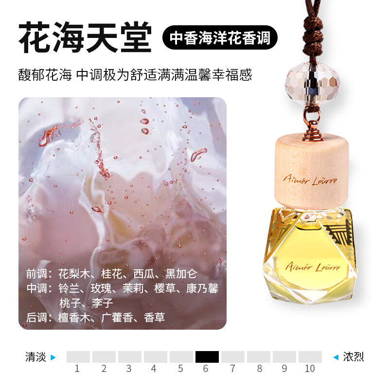 艾夢·露兒盧浮宮車載香薰汽車香水掛件高檔車內(nèi)香氛車用法國精油新車禮物 盧浮宮/花海天堂/海洋香