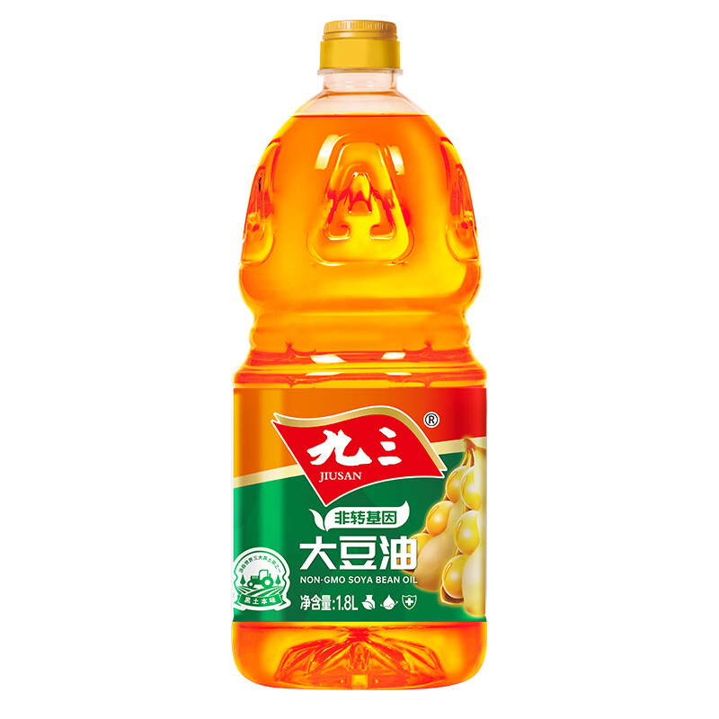 九三非转基因 三级 大豆油1.8L 食用油   新老包装交替发货