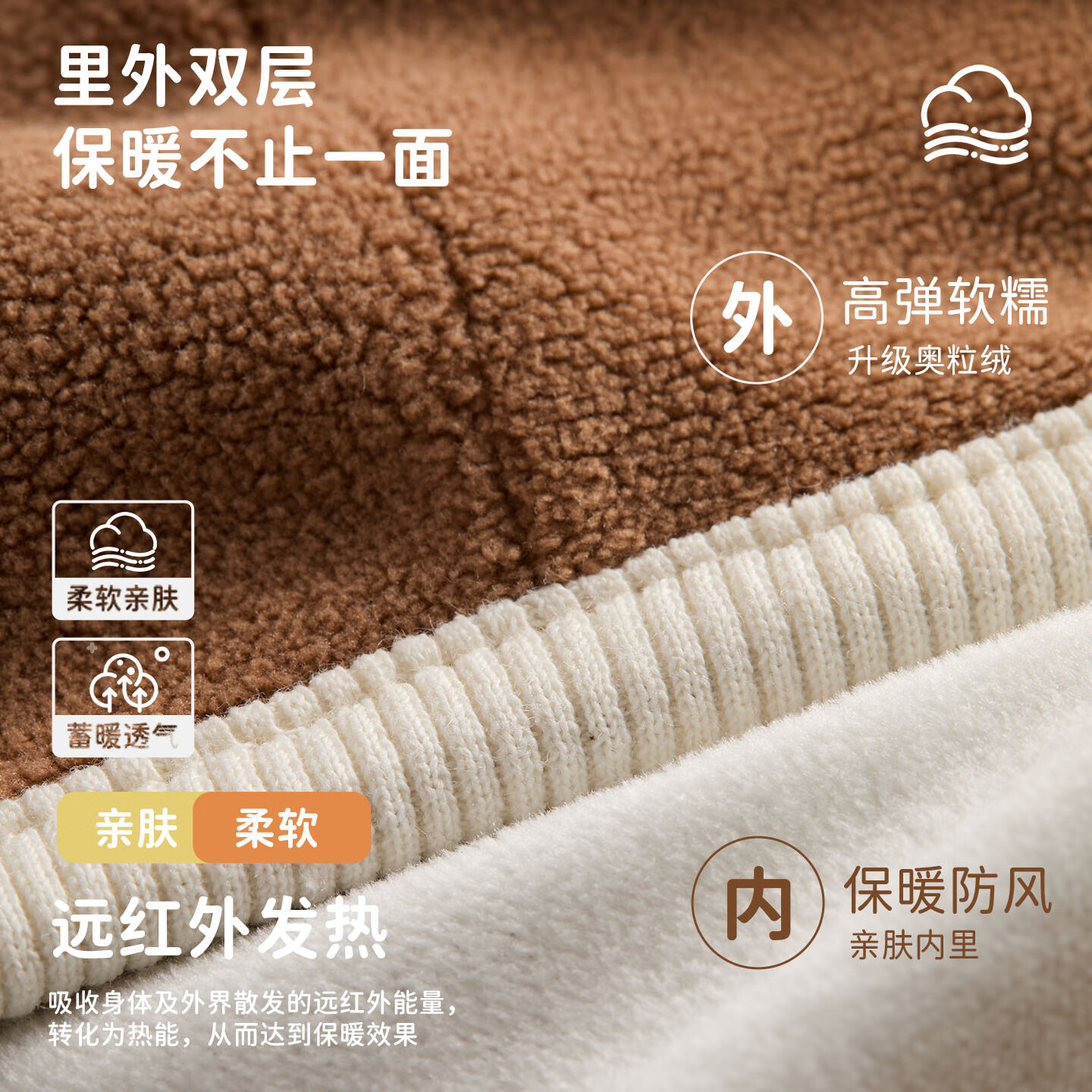 Lemonkid柠檬宝宝婴儿秋冬一体加厚护耳护肩防风保暖帽子可爱软软奥粒绒帽 棕咖 S码【推荐年龄6月-2岁】