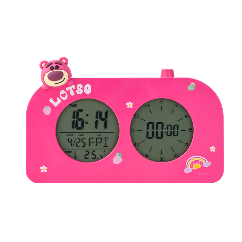 迪士尼(Disney)計時器 時間管理器自律神器定時器提醒器 兒童鬧鐘學(xué)生專用起床神器 草莓熊A79274-T1