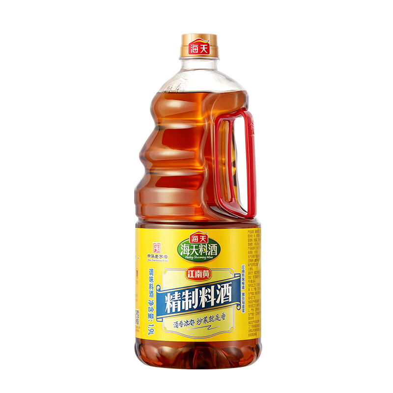 海天料酒江南黄精制料酒家用去腥解膻提鲜厨房炒菜烧肉焯水腌肉调味品 精制料酒1.9L*1大桶装
