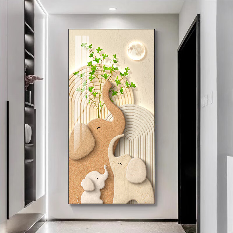 柳莺花燕入户玄关装饰画现代简约客厅走廊尽头墙壁画过道竖版轻奢大气挂画 筑梦空间 100*200cm亚光纹理+铝合金框 默认发黑色框(如需金色框请备注)