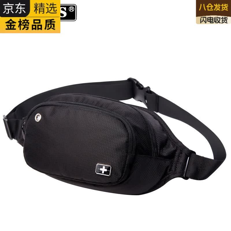 ekk日本进口名牌瑞士军刀男士腰包多功能帆布户外运动挎包手机包胸包