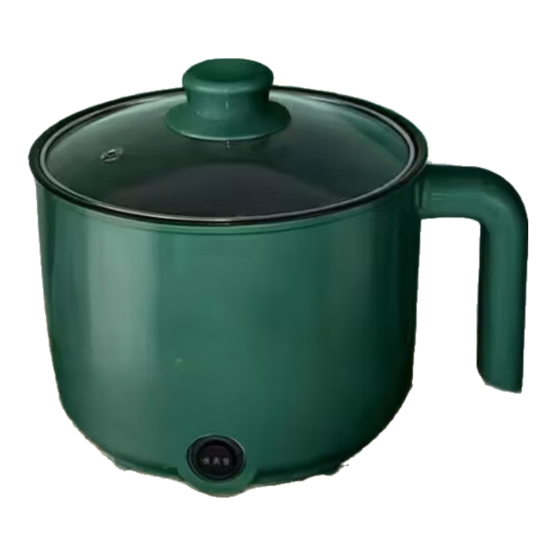 电煮锅电锅小电锅电炒锅电热锅多功能一锅多用宿舍电煮锅电炖锅火锅1-2人蒸煮一体电蒸锅火锅锅学生泡面锅 绿色单锅 1.8L