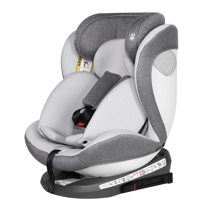 法雷曼（Faleiman）儿童安全座椅0-12岁汽车用360度旋转i-Size认证婴儿宝宝可坐可躺 太空灰
