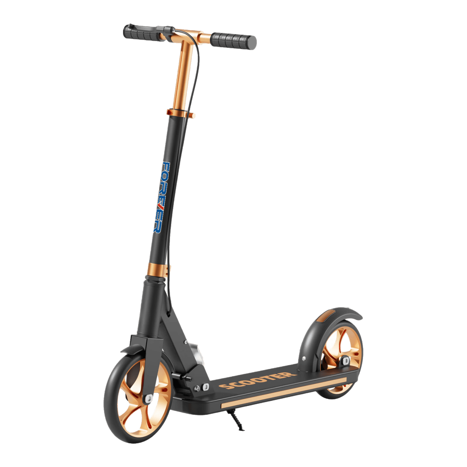 永久（FOREVER）代步滑板车两轮青少年学校园折叠车城市上下班二轮单脚儿童节礼物 T6款黑色【双刹+闪光轮】