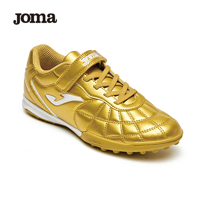 JOMA2025新款魔术贴儿童足球鞋TF碎钉青少年小学生专业比赛训练运动鞋 赤金 34 (210mm)