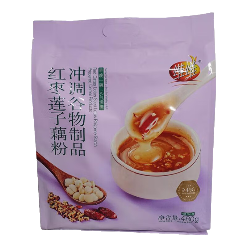 維維藕粉 紅棗蓮子無(wú)添加蔗糖營(yíng)養早餐代餐沖調即食養生 無(wú)添加蔗糖味1袋*480g