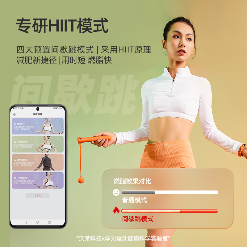沃莱(ICOMON)鸿蒙智选智能跳绳智能计数跳绳有绳成人学生竞技跳绳 有氧减肥 【标准版】小球+钢芯绳-活力橙