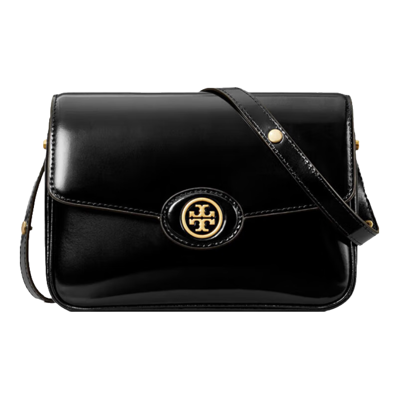 湯麗柏琦（Tory Burch）TB女包 ROBINSON漆皮單肩斜挎包143122 001黑色新年禮物